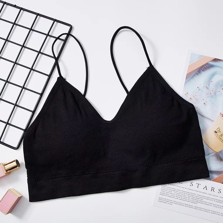 Áo Bra 2 Dây Gân Tăm Cổ V Có Mút Mềm Thoải Mái Thoáng Mát BR25 | BigBuy360 - bigbuy360.vn