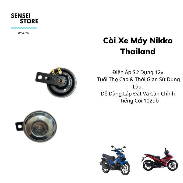 Coi Kèn Xe Máy 12v/105db Nikko Made In THAILAND. ( MITKAM MAKON - Sensei- Store )