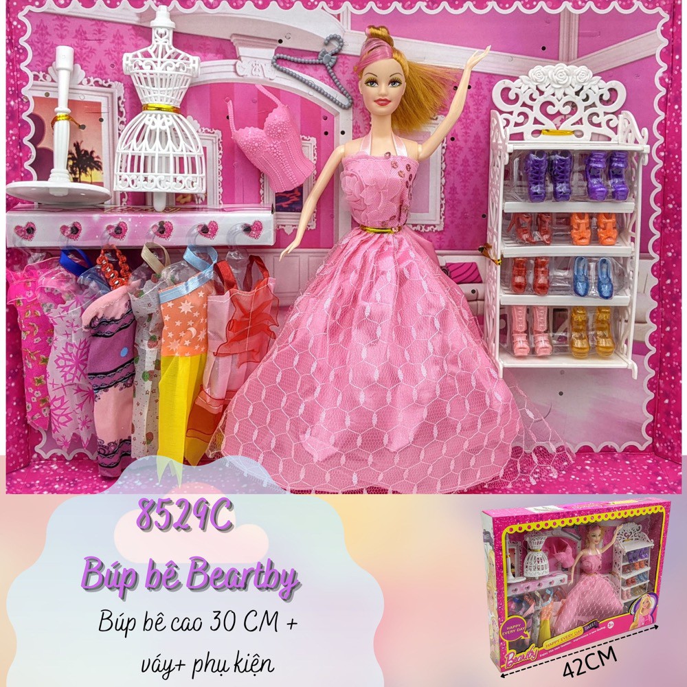 Búp bê Barbie ⚡ 𝐅𝐑𝐄𝐄 𝐒𝐇𝐈𝐏 ⚡ 30 cm, có khớp 8 bộ váy, giày cao gót, túi xách,... 𝐁H 𝟑𝟎 𝐍𝐠𝐚̀𝐲 ✅