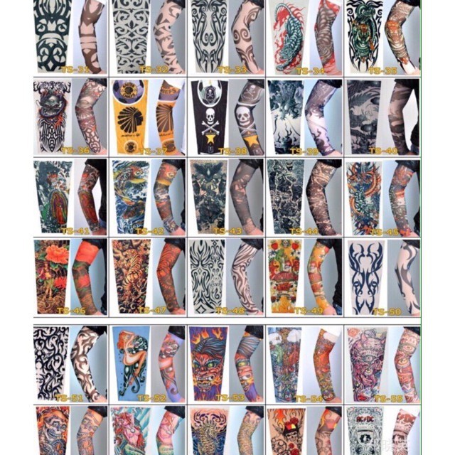 Găng tay giả hình xăm tattoo thời thượng bộ 2 cái Khàng nhiều L mã OHM25
