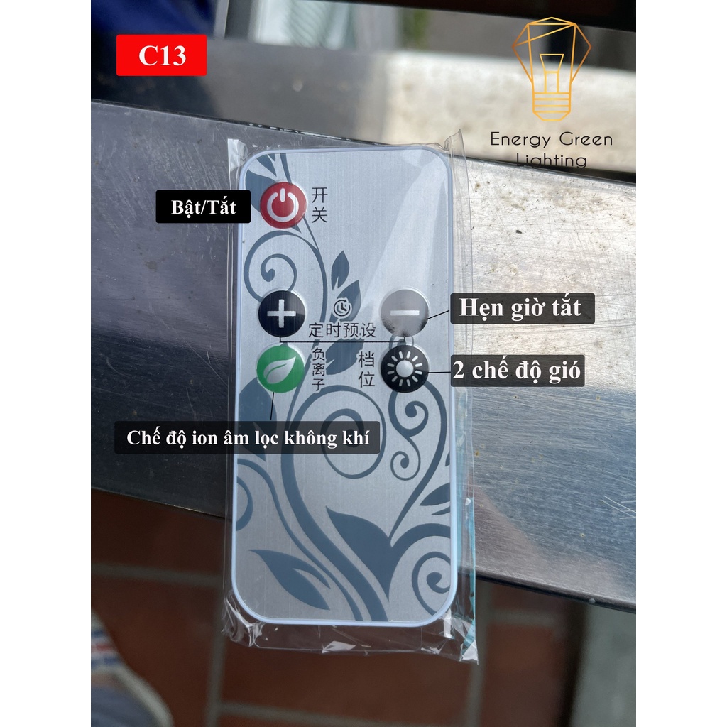 Máy sưởi Để Bàn C13,C14 Quạt Sưởi Mini Energy Green Lighting  - Công Nghệ Sưởi Gốm PTC-Làm Nóng Nhanh - Ion Âm - Có Điều