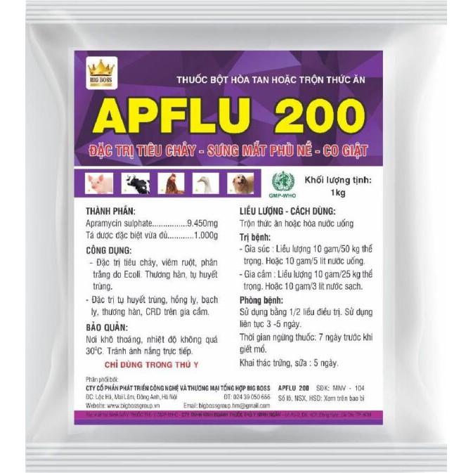 APFLU 200 – Đặc trị tiêu chảy – sưng mắt – phù nề