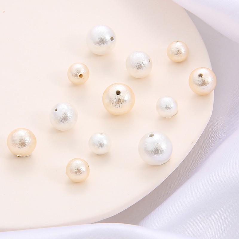 1pc Snow White Jewelry Cotton Beads Plum / White Color Study Pearl