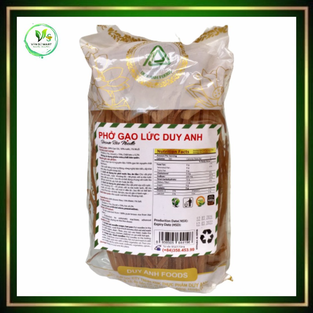 Phở gạo lứt🌿Duy Anh Foods/400G/Hàng Việt Nam Xuất Khẩu/Hàng Việt Nam chất lượng cao/Thực dưỡng ăn kiêng/Giảm cân