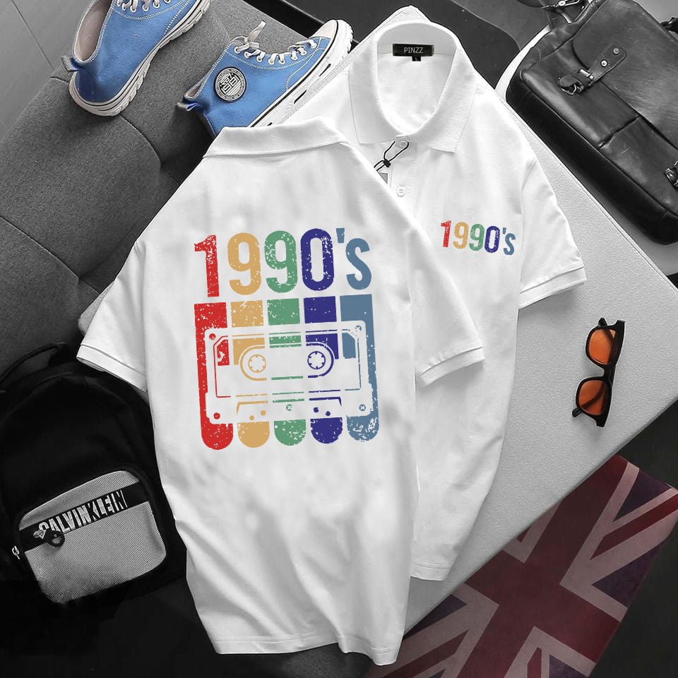 Áo thun polo 1990s Radio - vải cao cấp unisex nam nữ áo đen