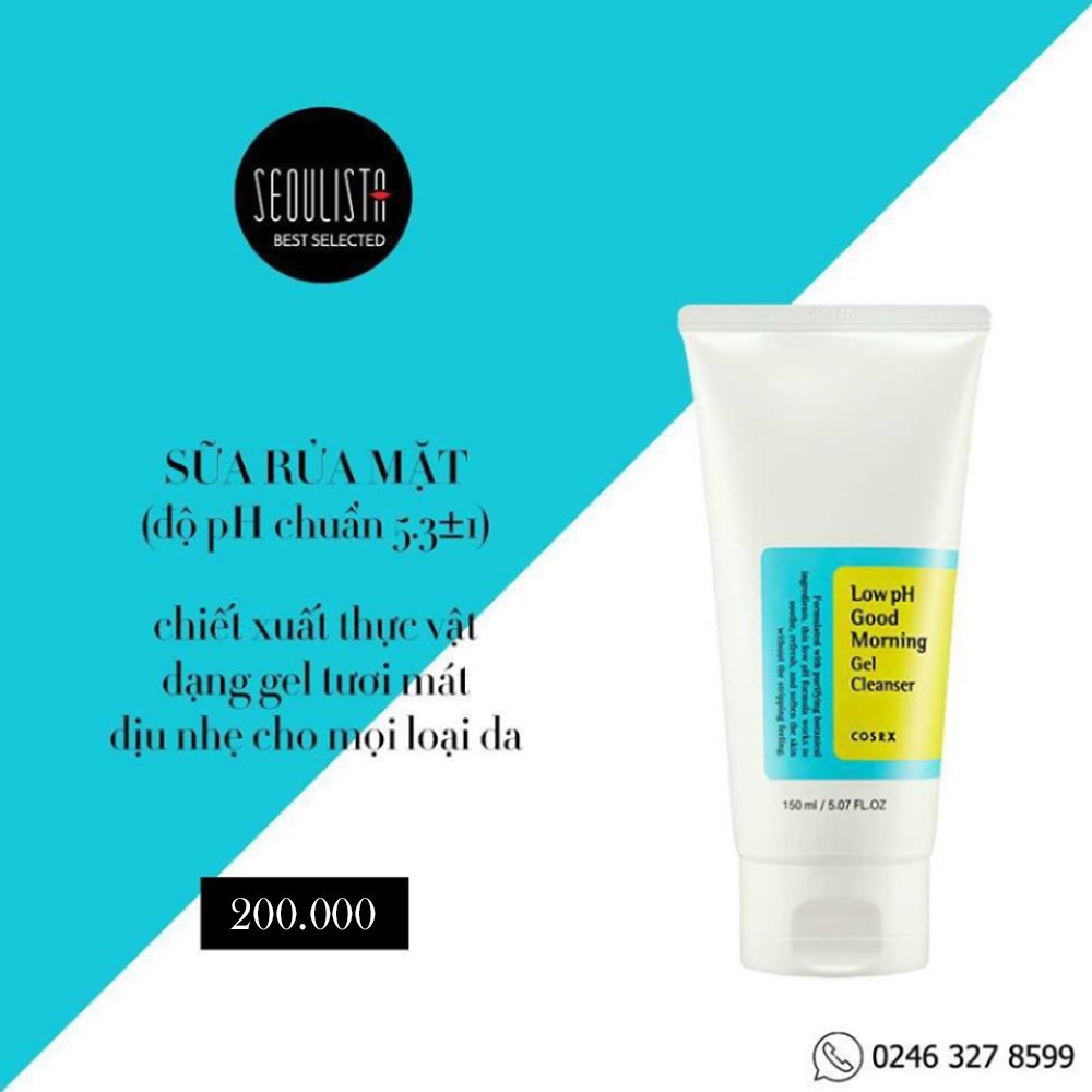 SỮA RỬA MẶT dịu nhẹ Cosrx Low Ph Good Morning Gel Cleanser 150ML | BigBuy360 - bigbuy360.vn