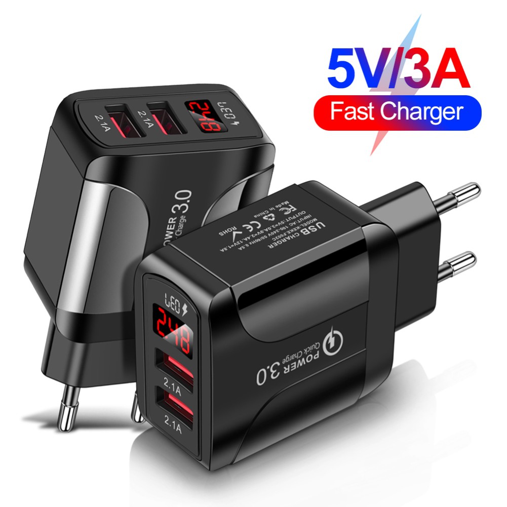 Cốc Sạc Nhanh 2.1a Chuẩn Eu / Us / Uk