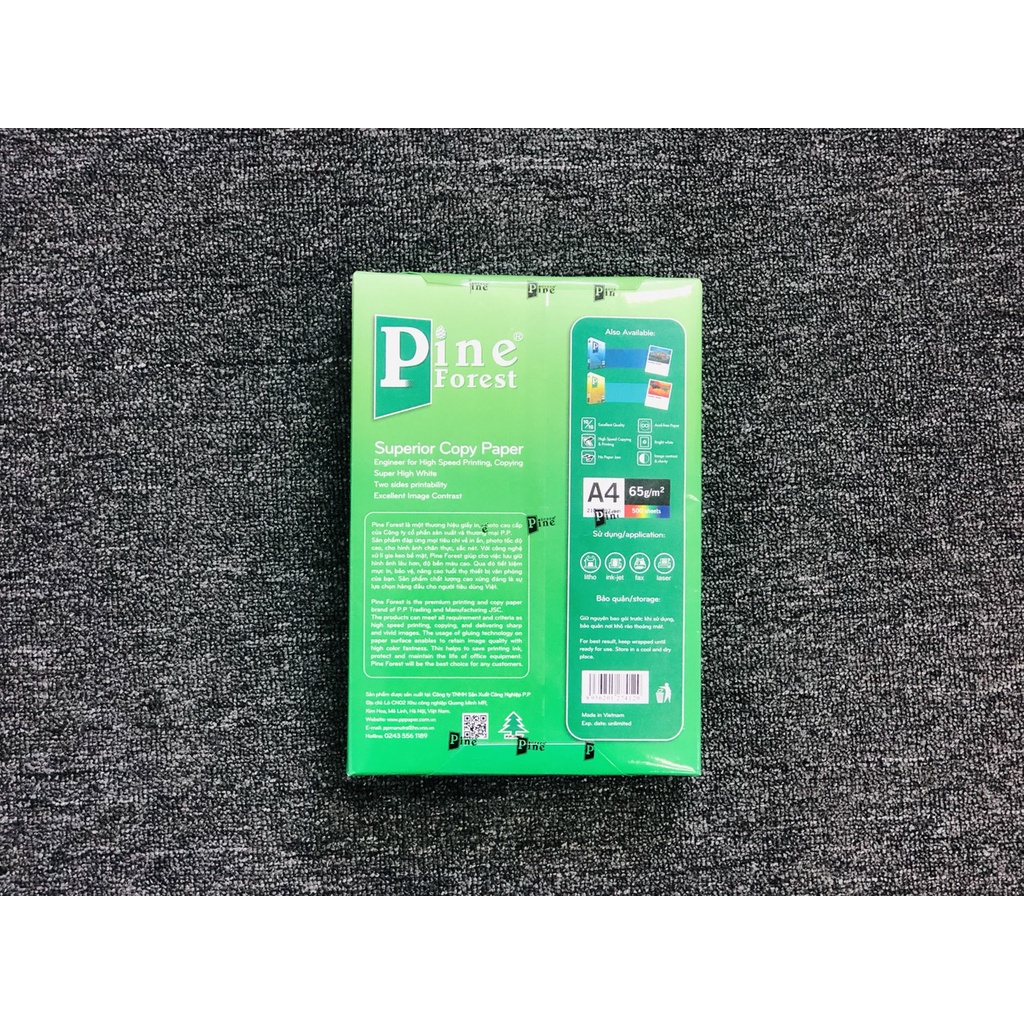 Giấy photo Pine  A4 ĐL 65g/m2 Phục vụ cho in ấn tốc độ cao và khối lượng lớn