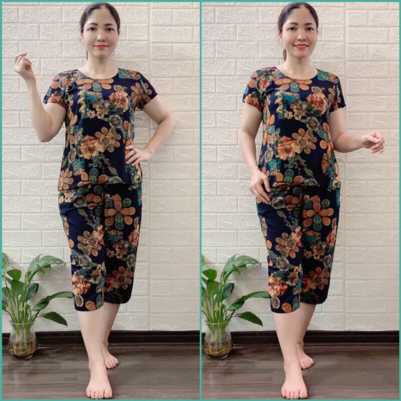 Đồ bộ lanh trung niên , đồ bộ trung niên cho mẹ [FREESHIP] chất vải dầy mền mịn, mặc mát thấm hút mồ hôisize 48-70kg