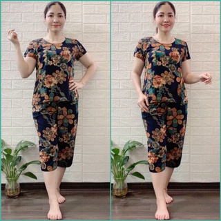 Đồ bộ trung niên, đồ bộ tole nữ, [FREESHIP] chất vải lửng lanh dầy mền mịn, mặc mát,thấm hút mồ hôi 👍size 48-75kg