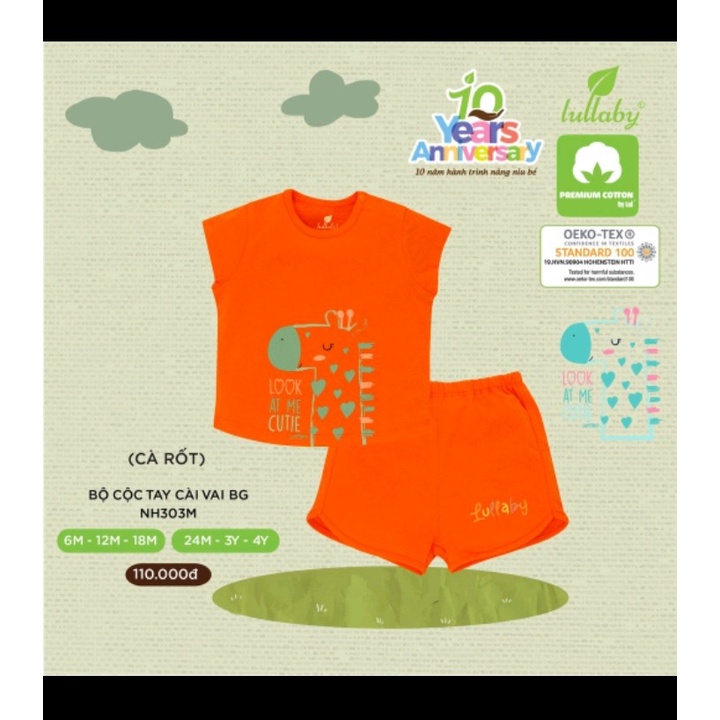 Bộ Cộc tay cotton cho bé gái NH303M