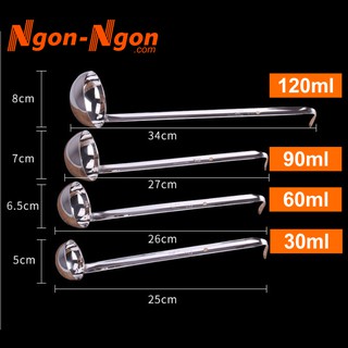 Muôi, Vá inox đong định lượng 30-60-90-120ml