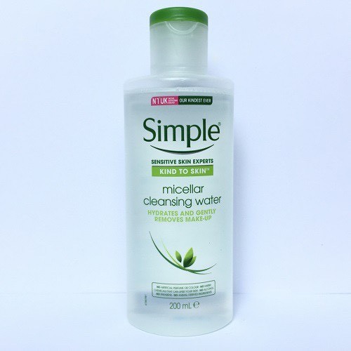 Nước Tẩy Trang Simple Kind To Skin Micellar Cleansing Water 200ML sạch sâu, nhẹ dịu phù hợp với mọi loại da nhạy cảm