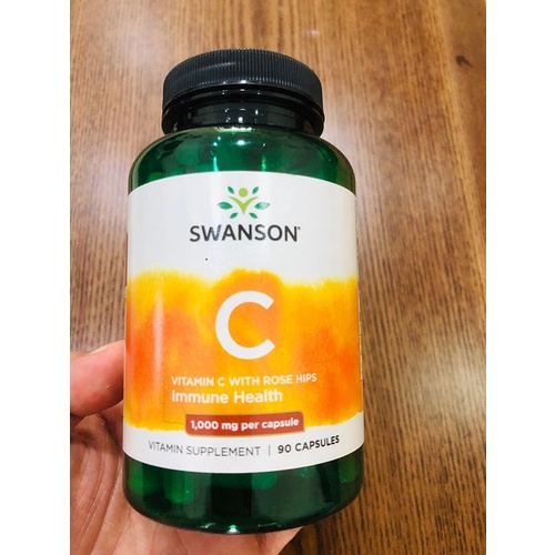 Tăng đề kháng cho cơ thể Swanson Vitamin C with Rose Hips 1000mg 90 Viên