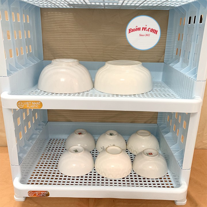Kệ úp chén bát 3 tầng Việt Nhật (MS:5528), Kệ để đồ nhà bếp tiện dụng, hữu ích -Buôn rẻ 01359