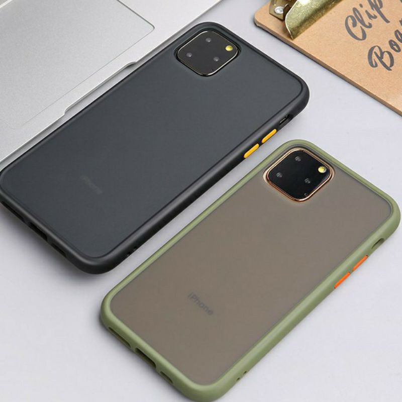 Ốp lưng mờ viền màu Siêu dày Chống va đập Tốt 7plus 8plus X XS XSMAX 11 PRO MAX