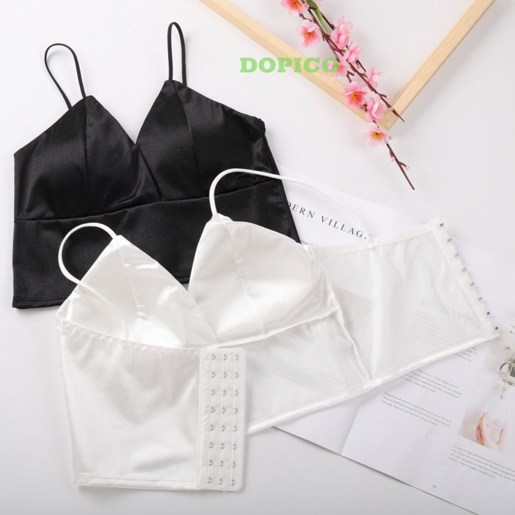 Áo bra nữ 2 dây đẹp, áo ngực không gọng satin bảng to quyến rủ DOPICO B264