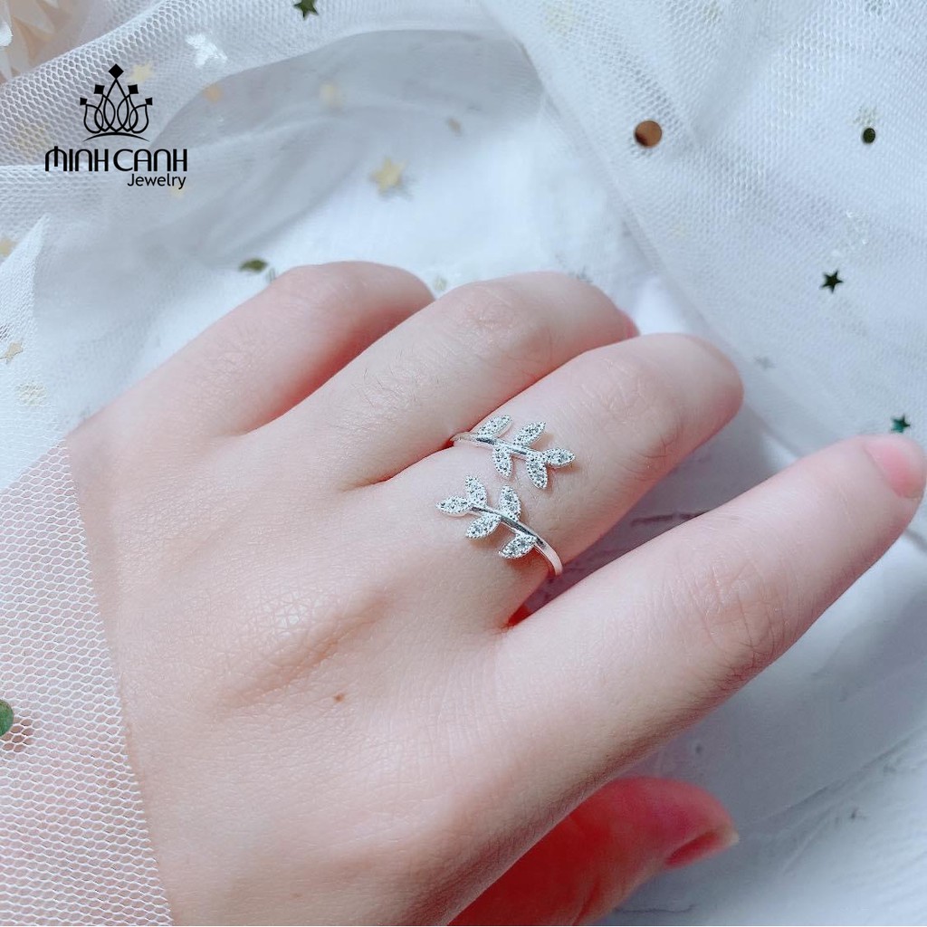 Nhẫn Bạc Nữ Hình Chiếc Lá Dạng Hở Freesize - Minh Canh Jewelry