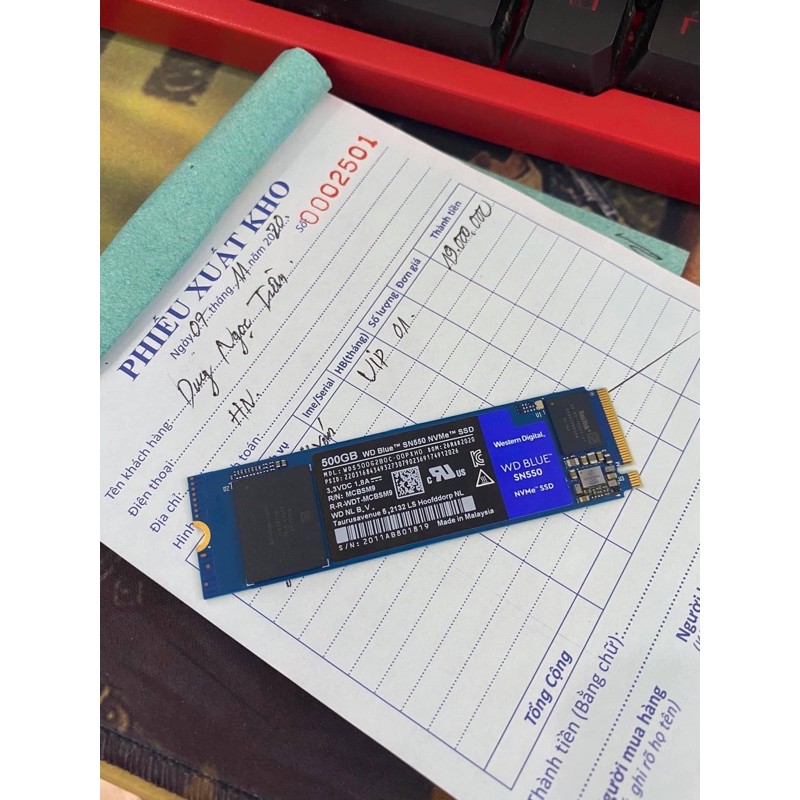 Ổ cứng SSD WD SN550 Blue 500gb M.2 2280 PCle NVMe