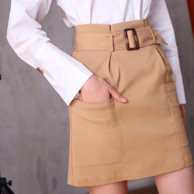 Chân váy kaki co giãn dáng ngắn dành cho nữ Cafeine Studio