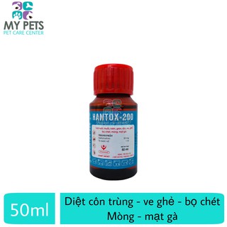 Hantox 50ml pha phun - Dung dịch pha phun diệt kiến dán ve, bọ chét, mòng mạt gà hiệu lực nhanh chóng