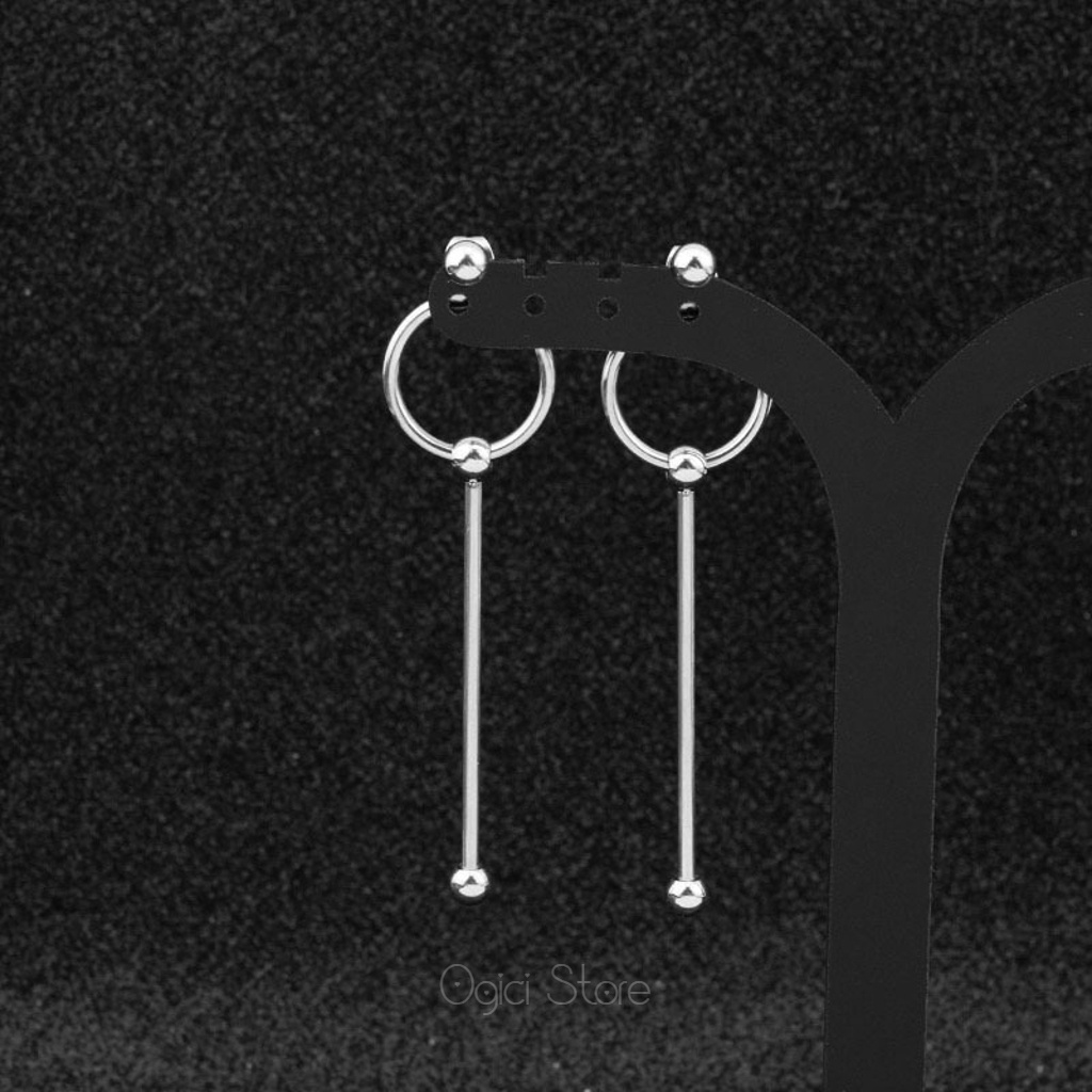 Bông tai, Khuyên tai nam nữ thép không gỉ dáng thả thanh dài cá tính sáng tạo thời trang hàn quốc, Unisex, 1 chiếc