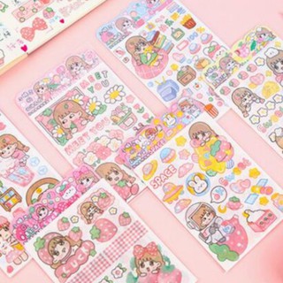 6 mẫu bộ sticker 4 tấm baby candy trang trí linh tinh