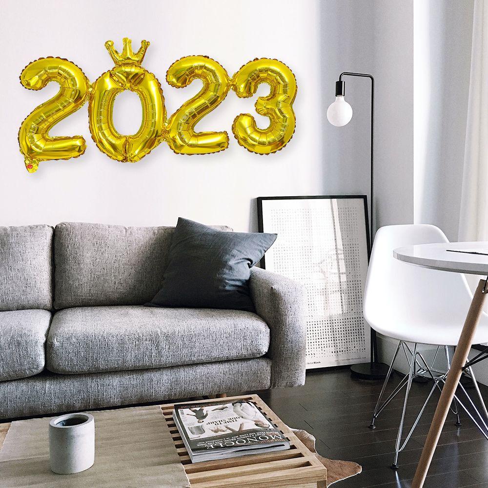 Set 10 Bong Bóng Hình Số 16 Inches 2023 Trang Trí Tiệc Mừng Năm Mới