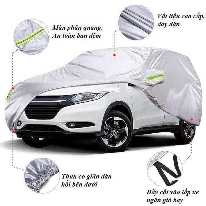 Bạt Phủ Ô Tô Vải Dù Honda CRV, Brio, City, HRV, Accord, Civic, Jazz chống nóng, chống nước tuyệt đối, có phản quang