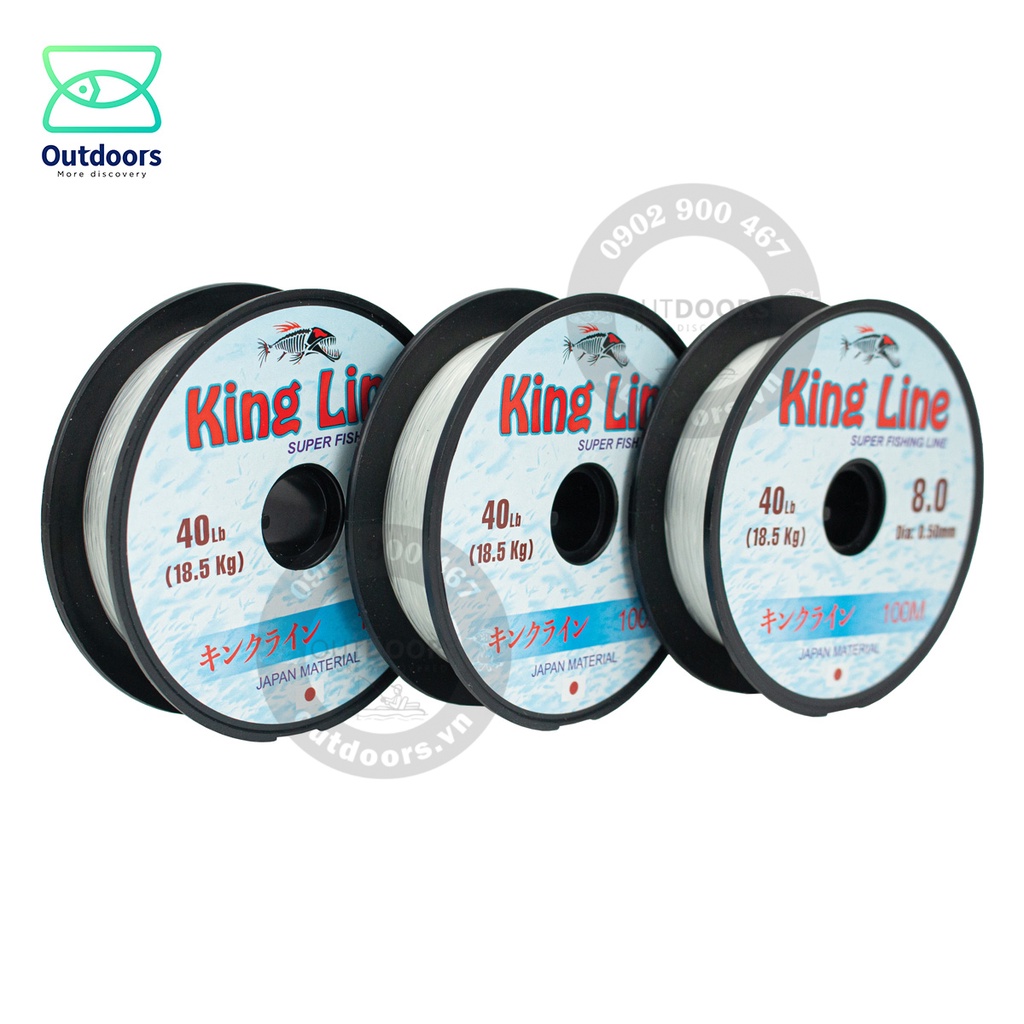 Dây câu cá King Line Super fishing line 100m 2 màu xanh/ trắng