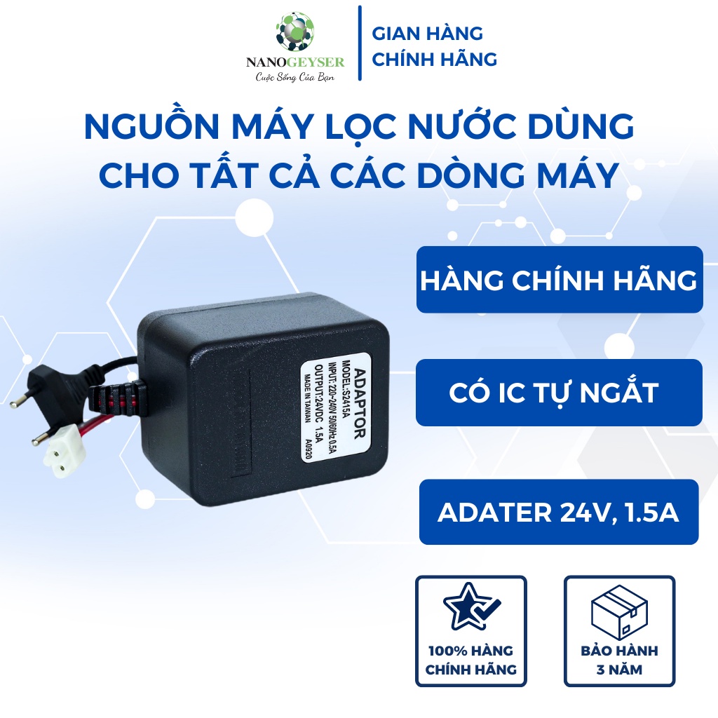 Nguồn 24V 1.5A, adapter máy lọc nước dùng được cho tất cả loại máy, bảo hành 3 năm