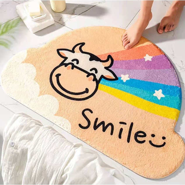 [Cao Cấp] Thảm Bông CashMere Trải Sàn Nhà Tắm Lau Chân Mềm Mịn Hoạt Hình
