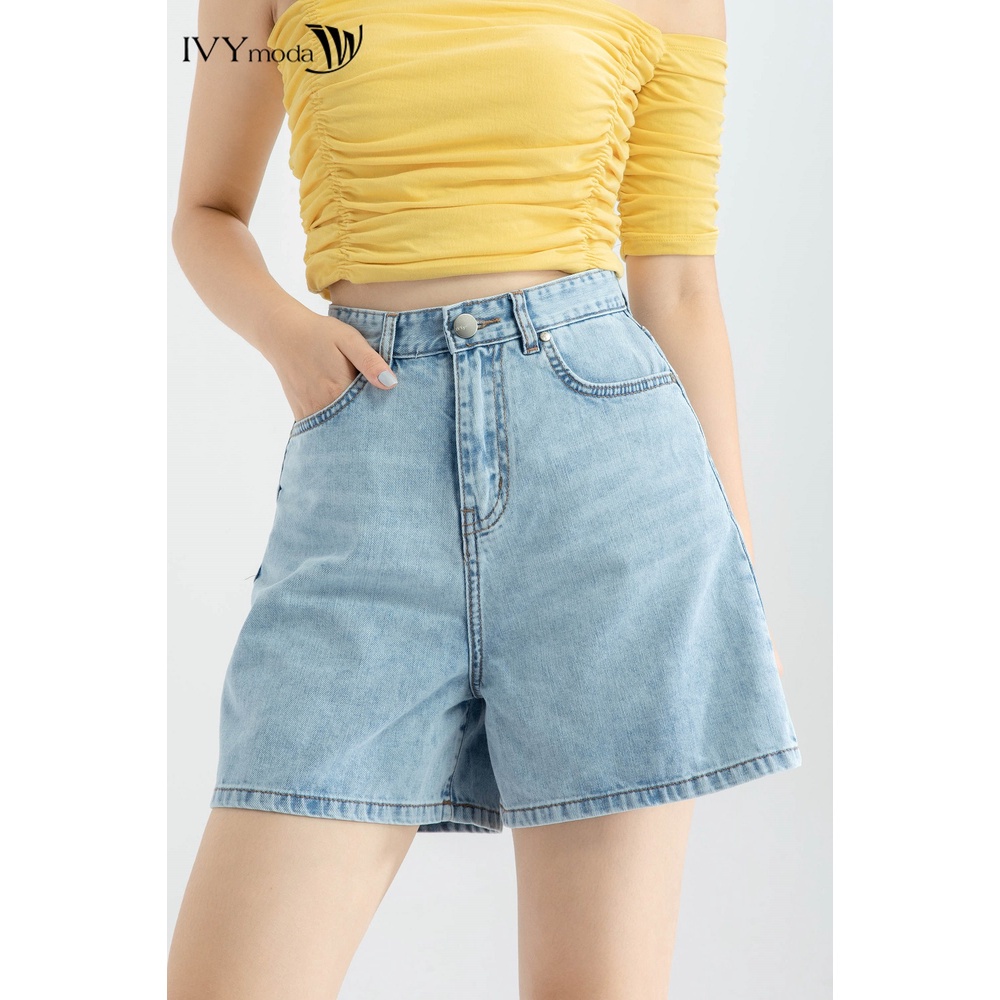 Quần sooc bò nữ bạc màu IVY moda MS 23B7993