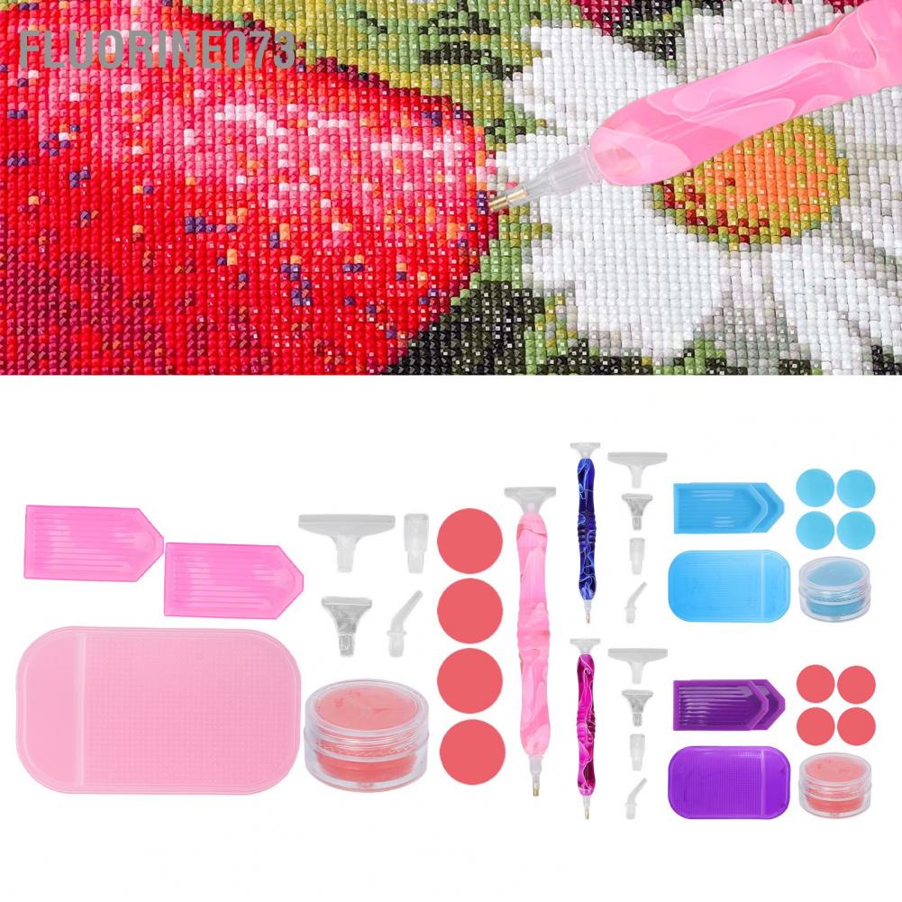 Fluorine073 Công cụ vẽ tranh Rhinestone Bộ dụng móng nghệ thuật chấm bút không trượt Pad phụ kiện sơn