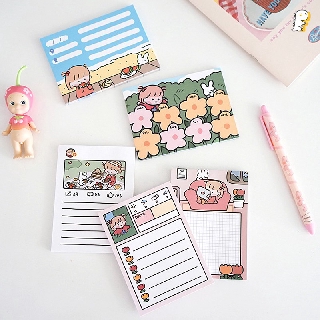 [Hàng có sẵn] Giấy note Cô bé và thỏ trắng
