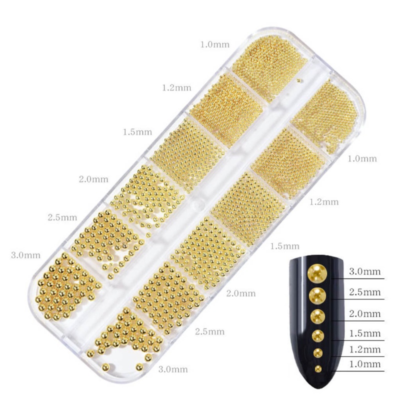 Hộp Hạt Thép 12 Ngăn Dùng Trang Trí Móng Tay Nghệ Thuật