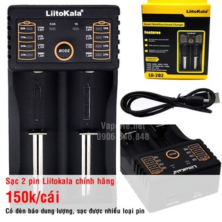 Bộ sạc pin Liitokala chính hãng sạc 2 pin cùng lúc _ sạc đôi