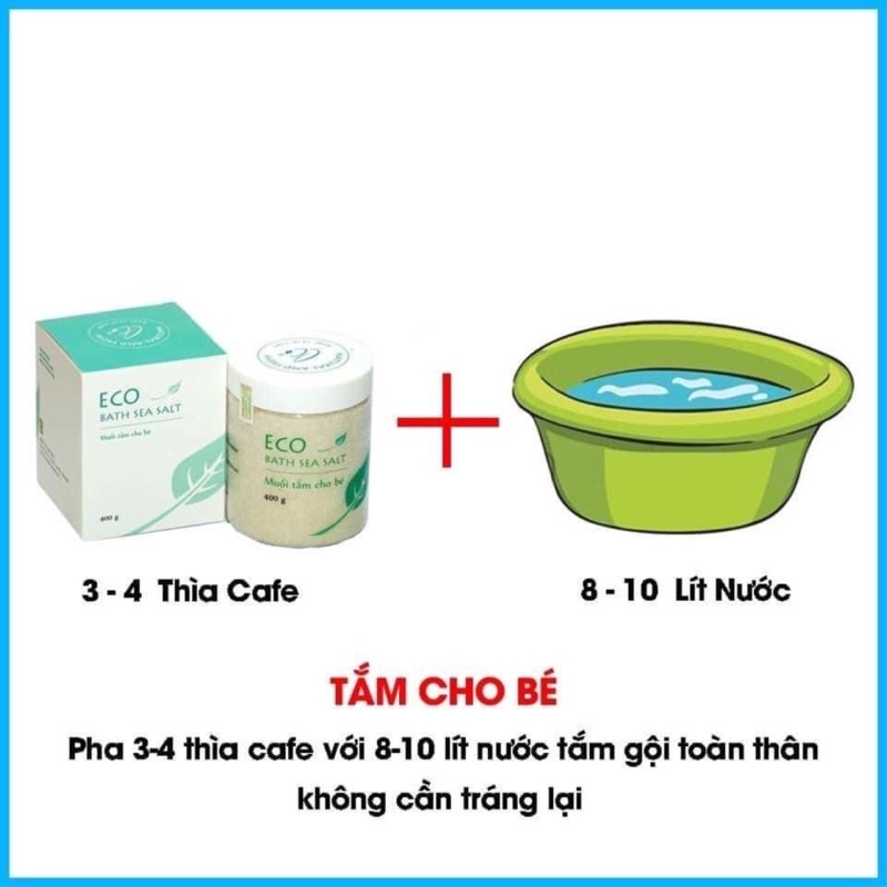 [3 HỘP] MUỐI TẮM BÉ ECO 400gr - AN TOÀN LÀNH TÍNH