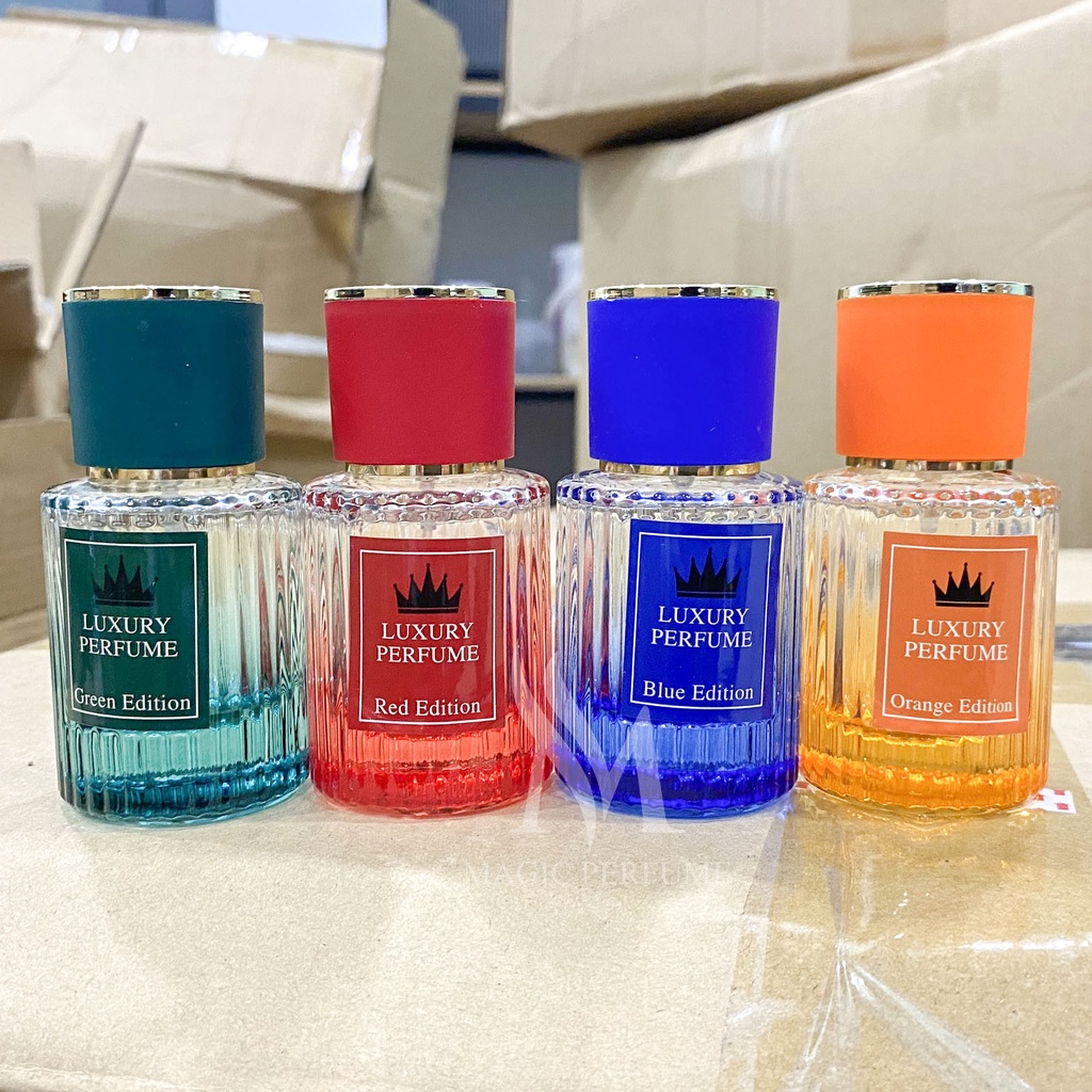 Chai chiết nước hoa thủy tinh cao cấp 30ml loại tròn có vân nhiều màu dạng phun sương
