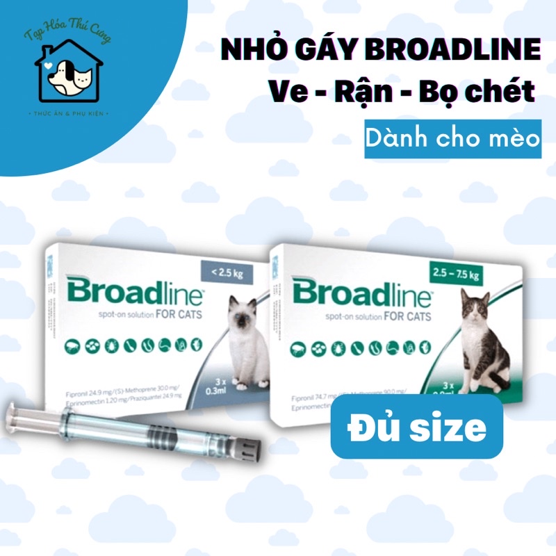 BROADLINE nhỏ gáy cho mèo (1 tuýp) - bảo vệ mèo khỏi nội ngoại kí sinh trùng nhiều loại