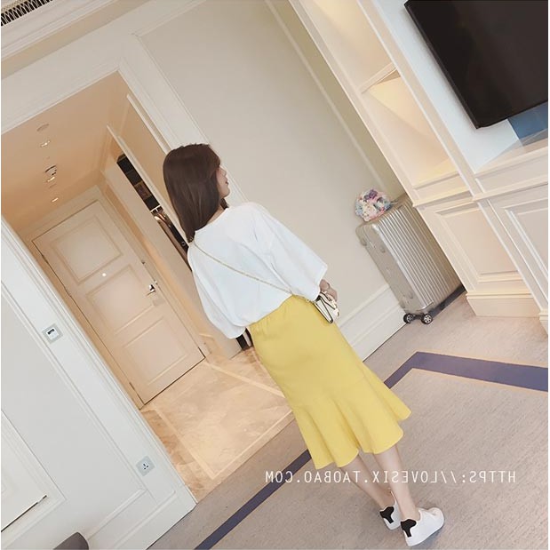 Set áo thun ngắn tay và chân váy đuôi cá thời trang Qa21