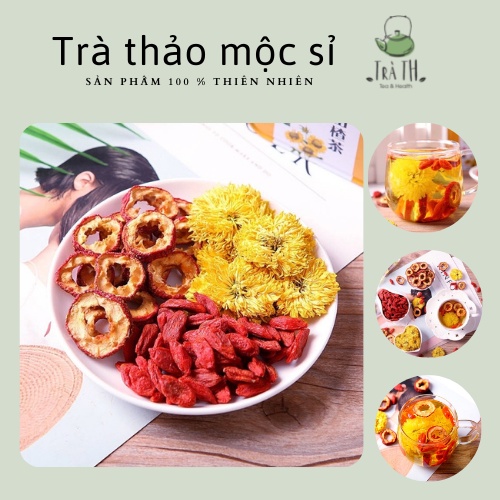 1 gói dùng thử trà sơn trà hoa cúc kỳ tử đỏ mát gan đẹp dáng_trathaomocsi