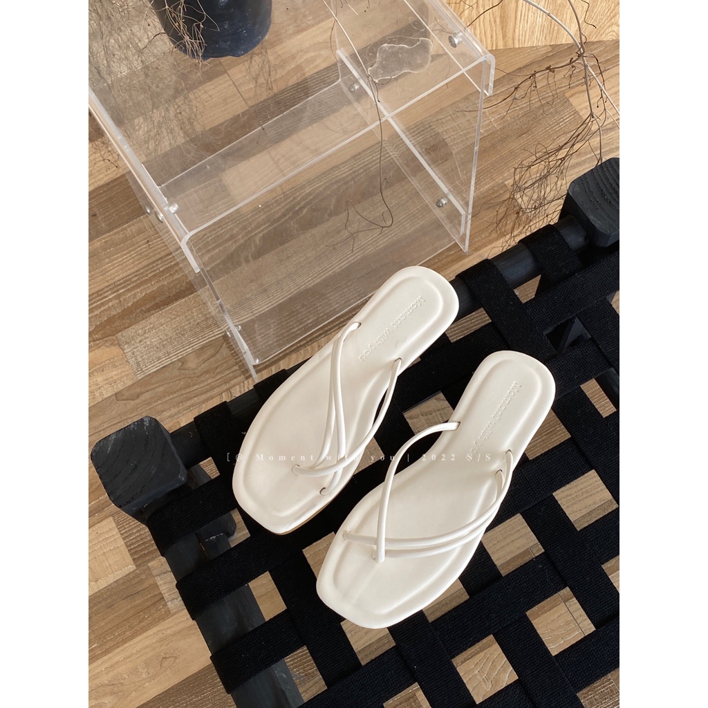 DÉP XỎ NGÓN NỮ QUAI CHÉO PHỐI MÀU TRẮNG ĐEN TRINH LÊ SHOP GIÀY DÉP TL08