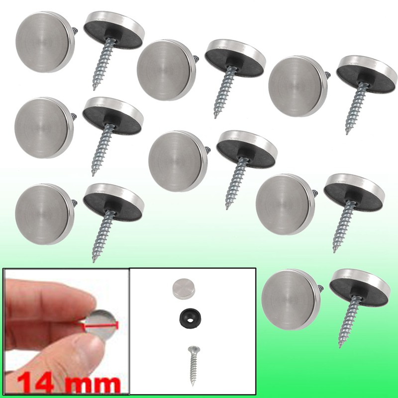 Bộ 8 cái ốc vít cố định gương trang trí bằng thép không gỉ đường kính 14mm