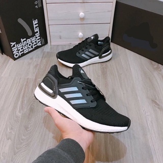 Giày thể thao sneaker ULTRABOOST 6.0 đen trắng chất vải co giãn 4 chiều mềm mịn thời trang