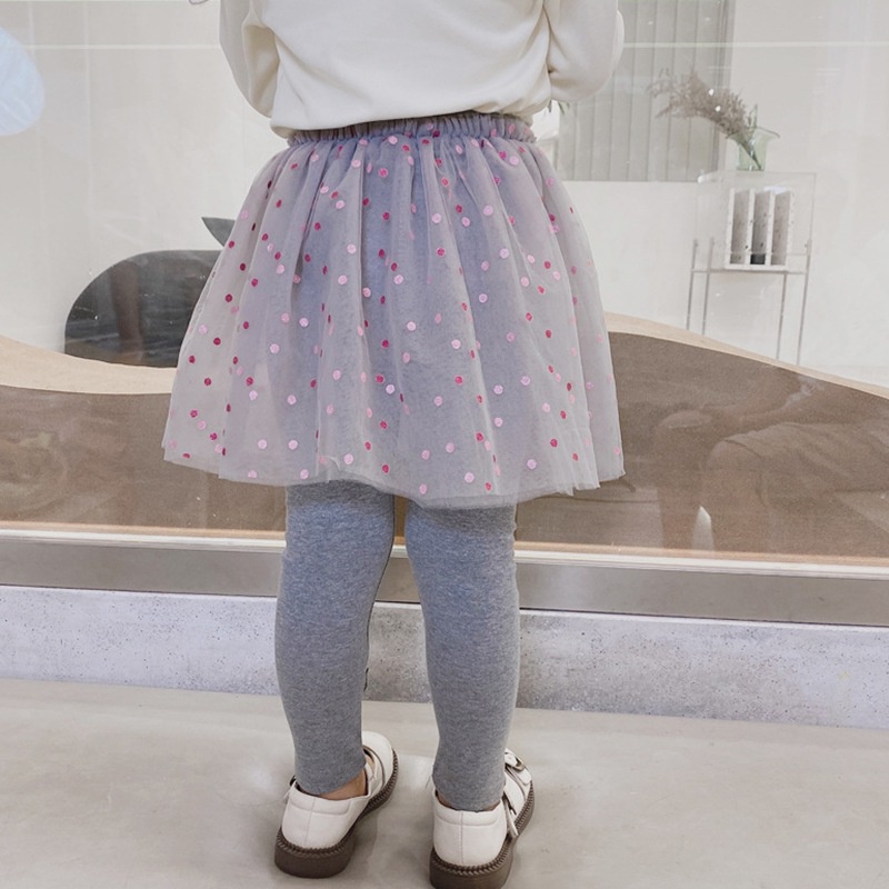 Quần legging giả váy lưng thun co giãn thời trang cho bé