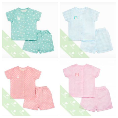 [Xả hàng] Lullaby Bộ quần áo cộc tay vải xô GHA730001