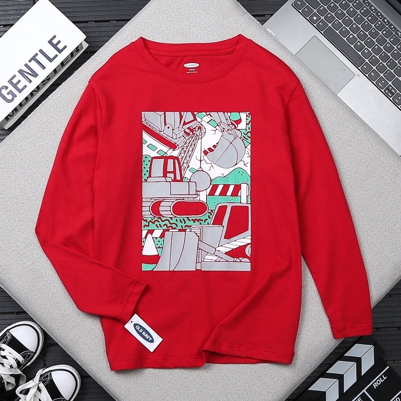 Áo phông dài tay bé trai 100% cotton xuất dư xịn đét cho bé 4-18 tuổi.