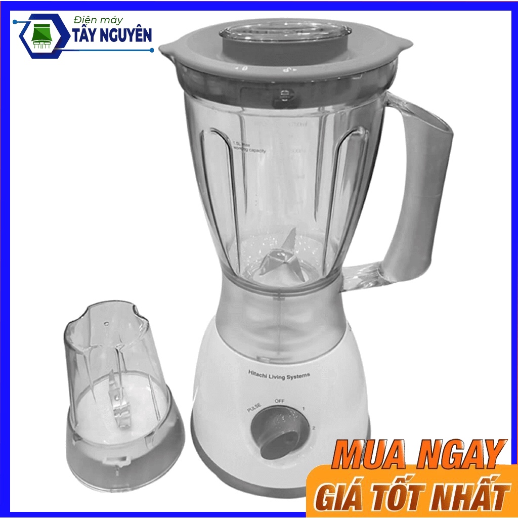 Máy Xay Sinh Tố Hitachi BL-601P  - 2 cối xay 1.5L và 0.2L - Nhựa trong suốt cao cấp - Hàng mới