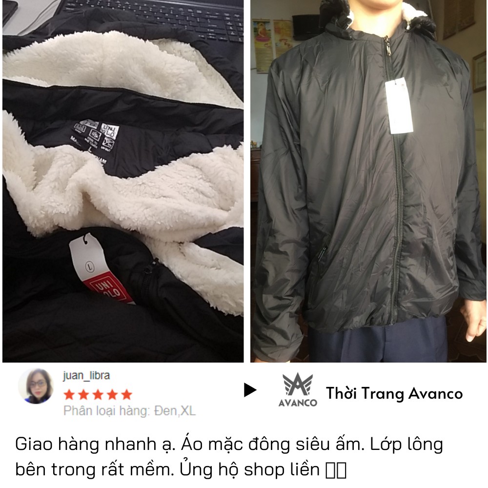 Áo khoác nam lót lông cừu, áo gió 2 lớp chống nước, giữ nhiệt mặc mùa đông cực ấm AVANCO